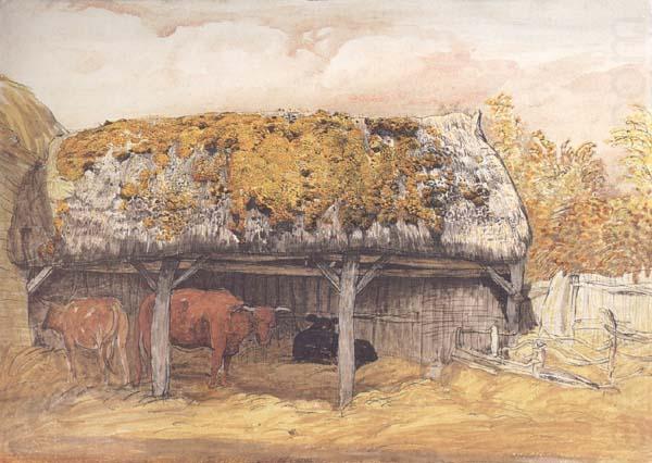 A Cow-Lodge with a Mossy Roof, Samuel Palmer